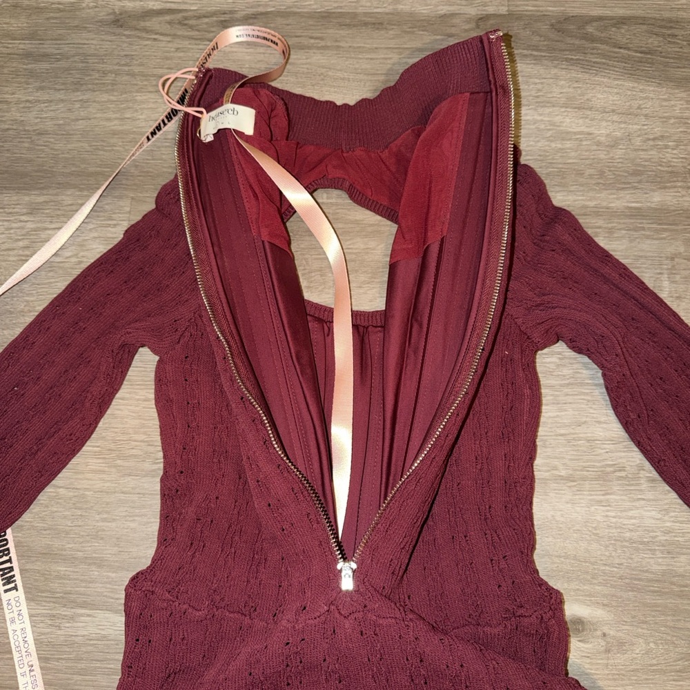 Hose of CB Evalina wine knit corset dress - Picture 14 of 16